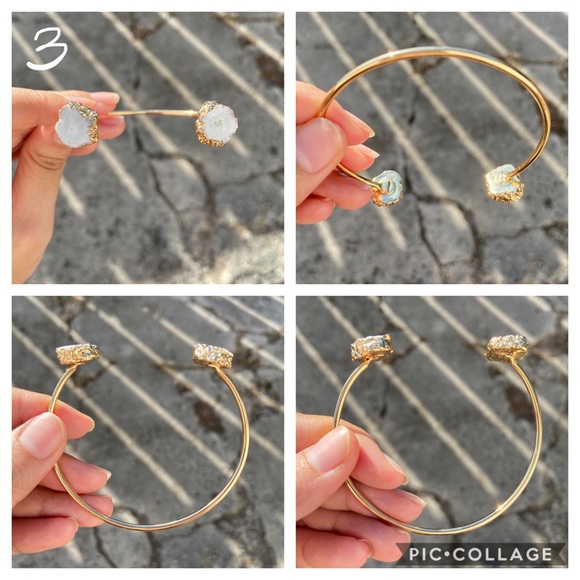 Raw Stalactite Gemstone Gold Plated Bracelet - Picture 5 of 5